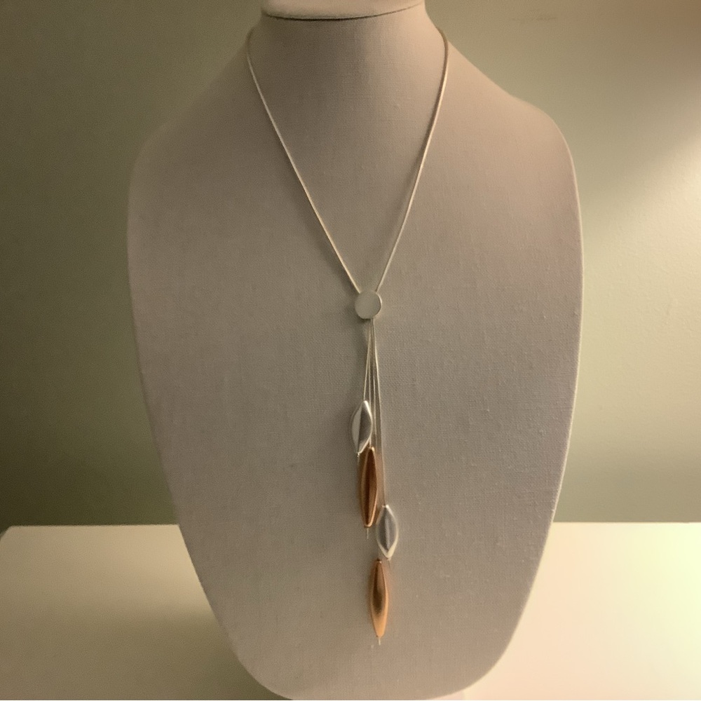 Mixed metal Lariat necklace